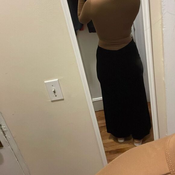 Tracy Reese Anthropologie silk wide leg flocked velvet black pants size 12 - Picture 6 of 17